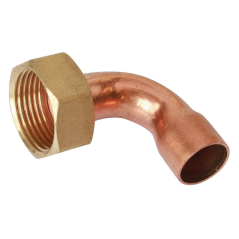 Raccord coude écrou tournant pour cuivre D.12mm 15/21