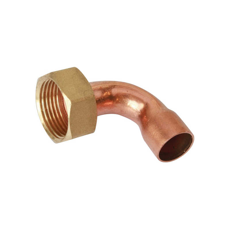 Raccord coude écrou tournant pour cuivre D.12mm 15/21