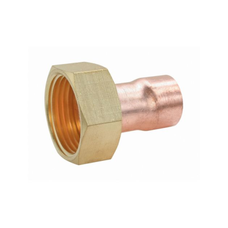 Raccord droit écrou tournant pour cuivre D.12mm 12/17