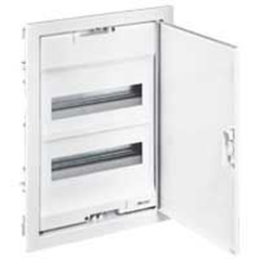 Coffret encastrable 2 rangées 24+4 modules porte metal