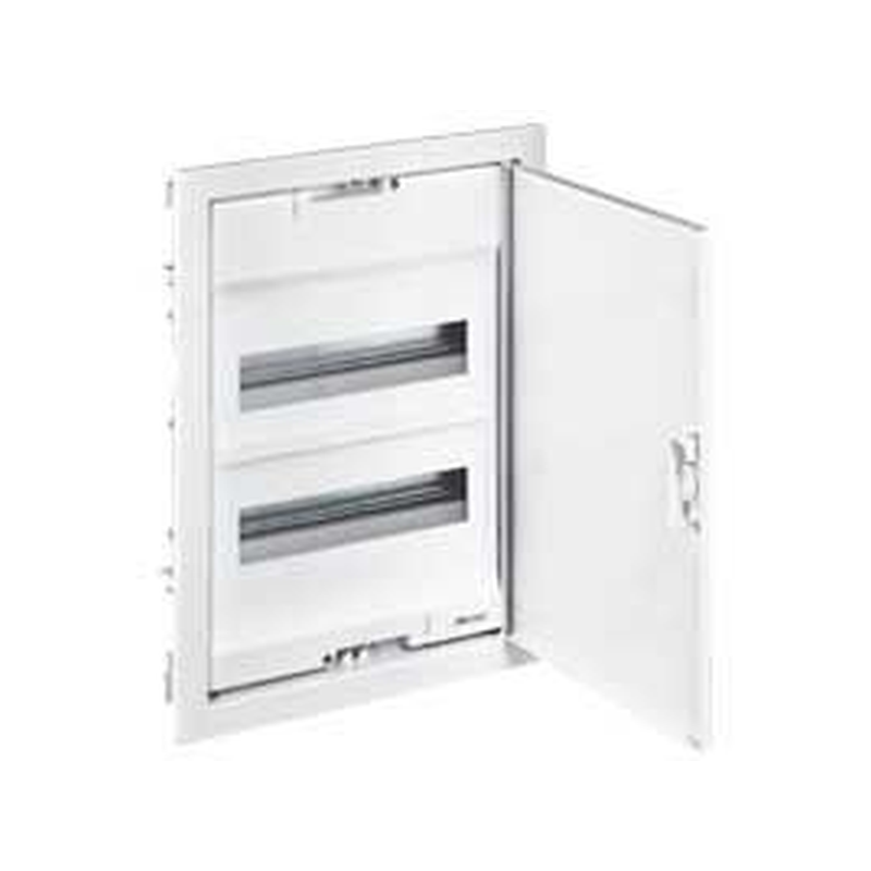 Coffret encastrable 2 rangées 24+4 modules porte metal
