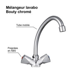 Mélangeur lavabo bouty chromé