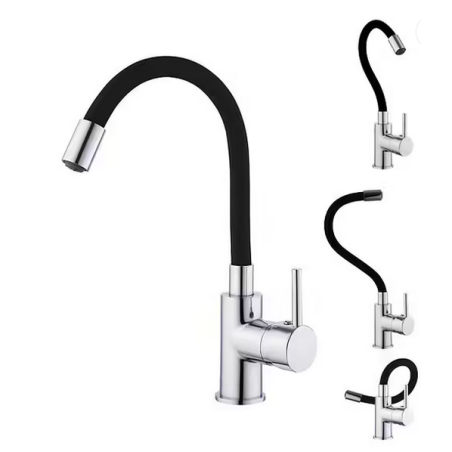 Mitigeur lavabo ilo chromé noir mémoire de forme