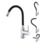 Mitigeur lavabo ilo chromé noir mémoire de forme