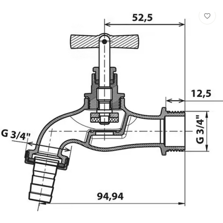 Robinet de puisage raccord nez 20/27-20/27
