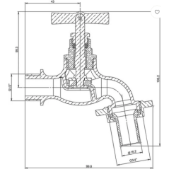 Robinet de puisage raccord nez 15/21-20/27
