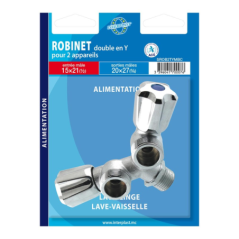 Robinet machine à laver 1/2-3/4 double tête