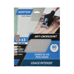 Papier abrasif 230x280mm anti encrassant GR80 x3