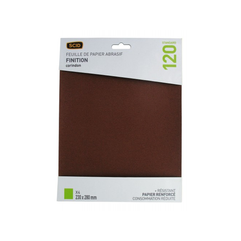 Papier abrasif 230x280mm corindon GR120 x4