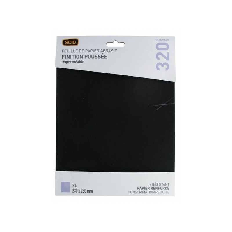 Papier abrasif 230x280mm imperméable GR320 x4