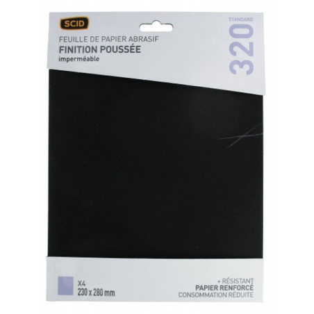 Papier abrasif 230x280mm imperméable GR320 x4