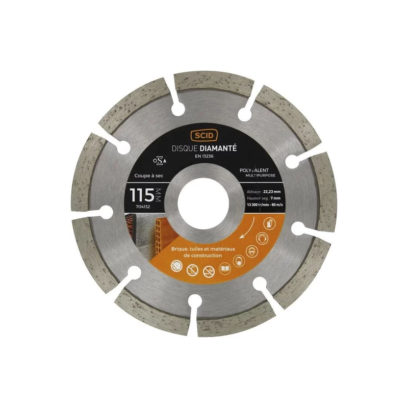 Disque diamant matériaux 115x22.23mm segment 7mm