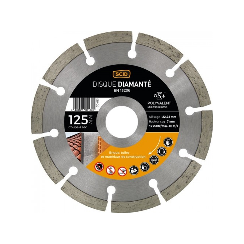 Disque diamant matériaux 125x22.23mm segment 7mm