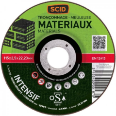Disque à tronçonner matériaux 115x2.5x22.23mm