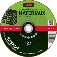 Disque à tronçonner matériaux 230x2.5x22.23mm