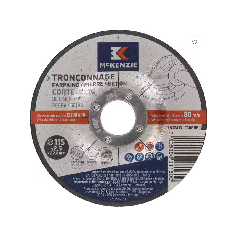 Disque à tronçonner matériaux 115x2.5x22.2mm