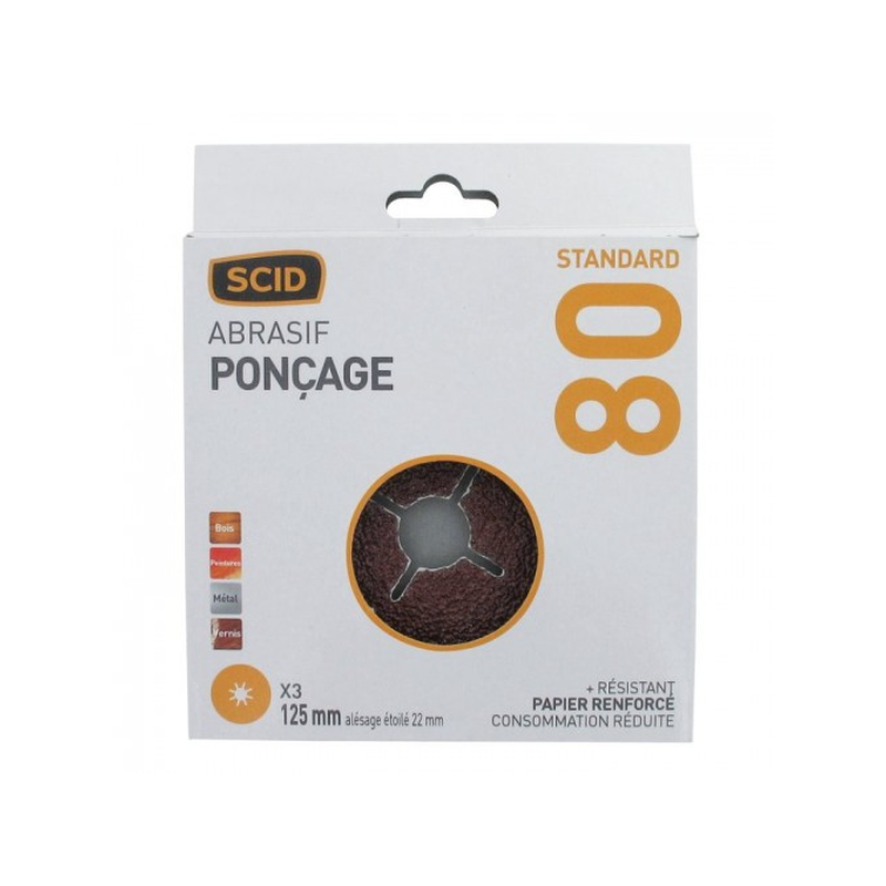 Disque corindon universel 125x22mm gr80 x3