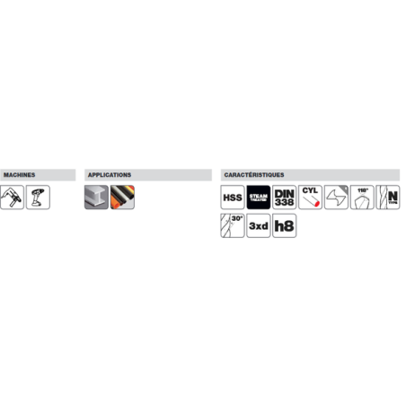 Foret laminé hss steam din338 05x86mm x2