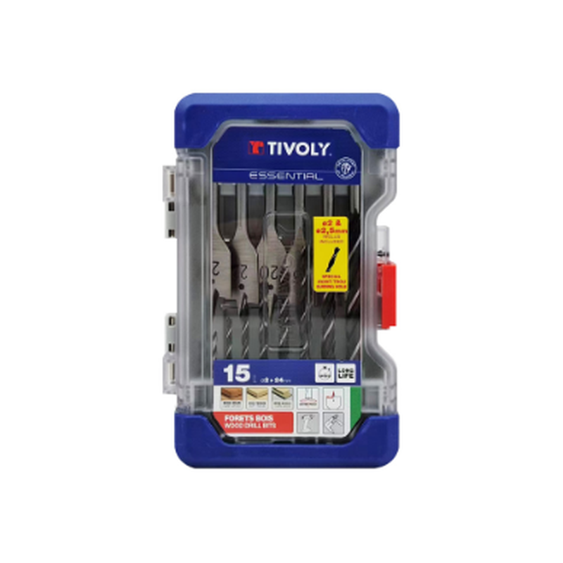 Coffret 15 mèches à bois D.2-24mm
