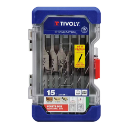Coffret 15 mèches à bois D.2-24mm