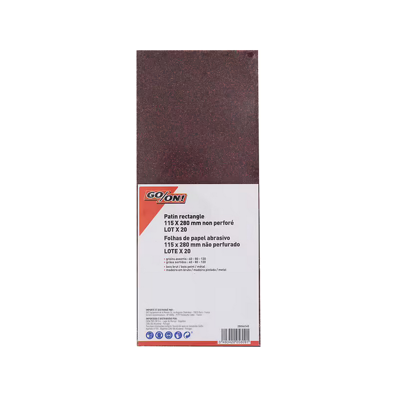 Patin pour ponceuse vibrante 115x280mm 40-80-120 x20