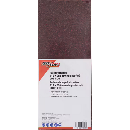 Patin pour ponceuse vibrante 115x280mm 40-80-120 x20