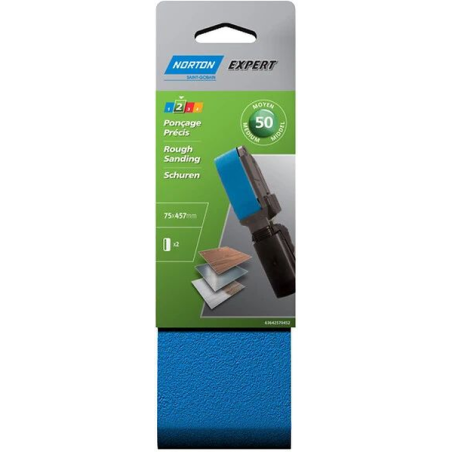 Bande reversible 75x457mm GR50 ponçage précis x2