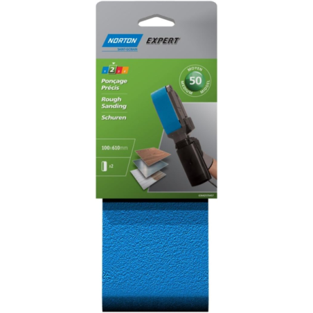 Bande reversible 100x610mm GR50 ponçage précis x2