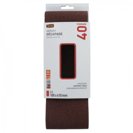 Bande sans fin 100x610mm GR40 décapage x3