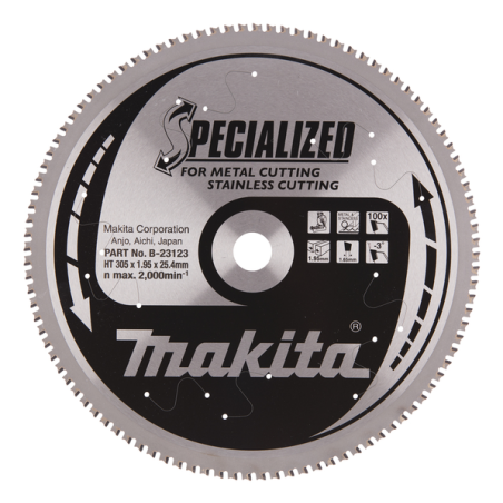 Lame carbure inox 305mm 100 dents Makita
