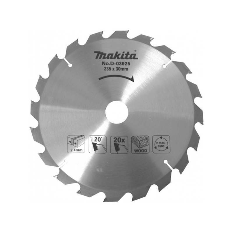 Lame carbure bois standard 165x20mm 24 dents