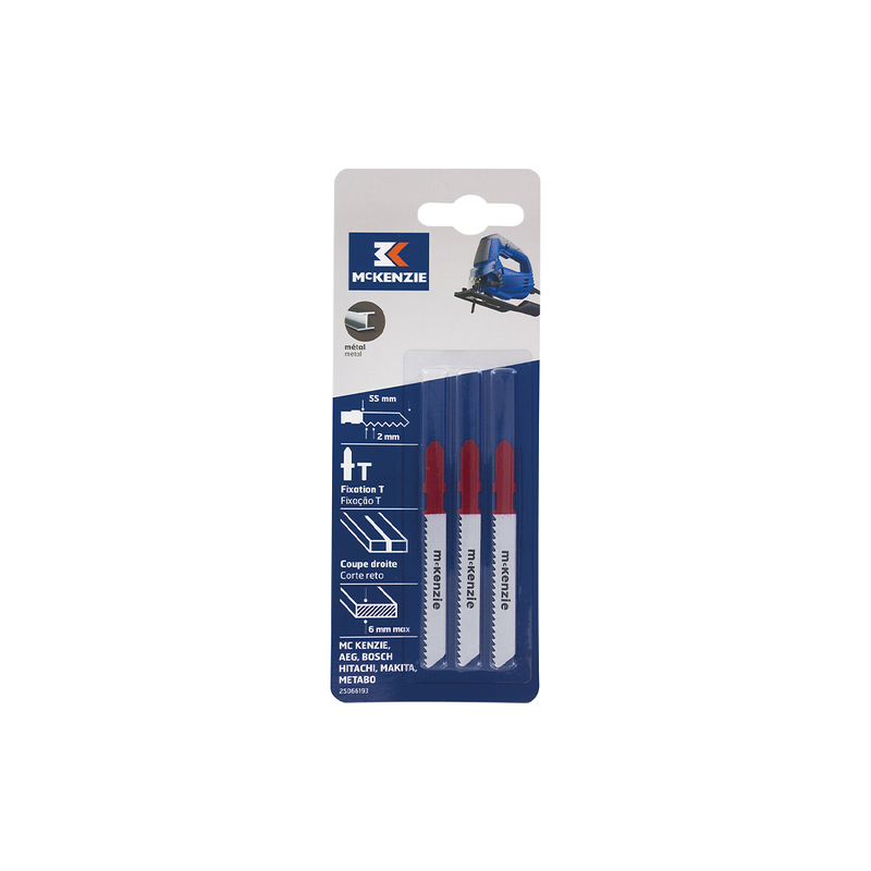 Lame scie sauteuse métal droite 6mm max x3