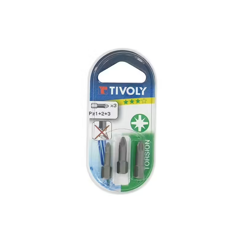 Coffret 3 embouts vissage pz1-2-3 l25mm torsion