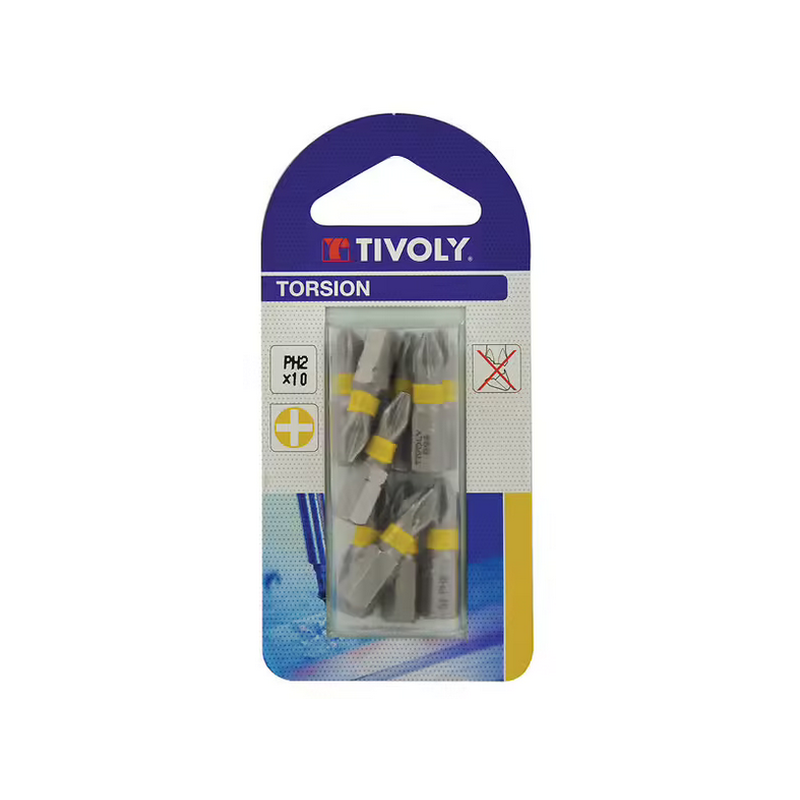 Embout vissage ph2 L.25mm torsion x10