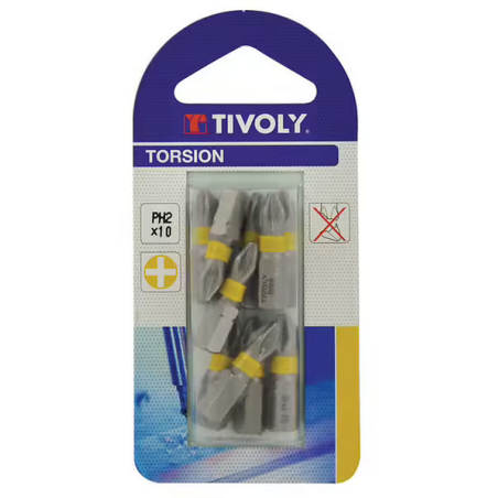 Embout vissage ph2 L.25mm torsion x10