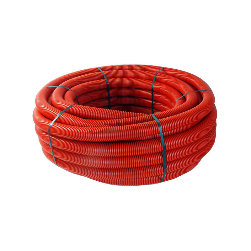 Gaine TPC annelée D.63mm rouge 50M