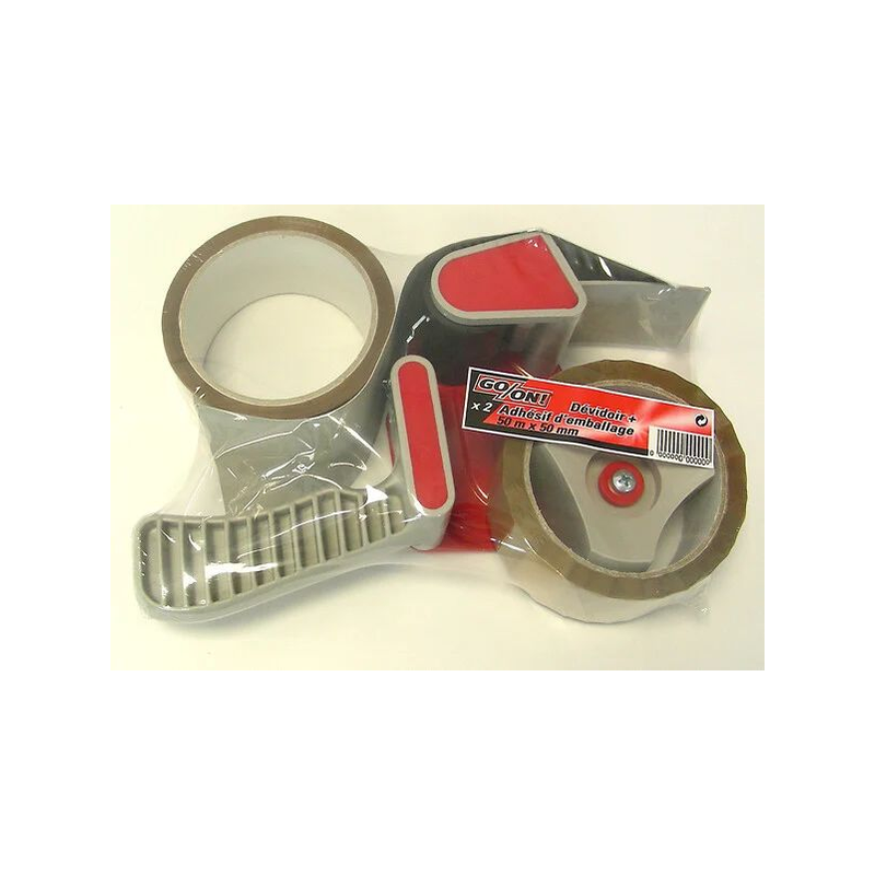 Rouleau adhésif + dévidoir 50m x 50mm x2