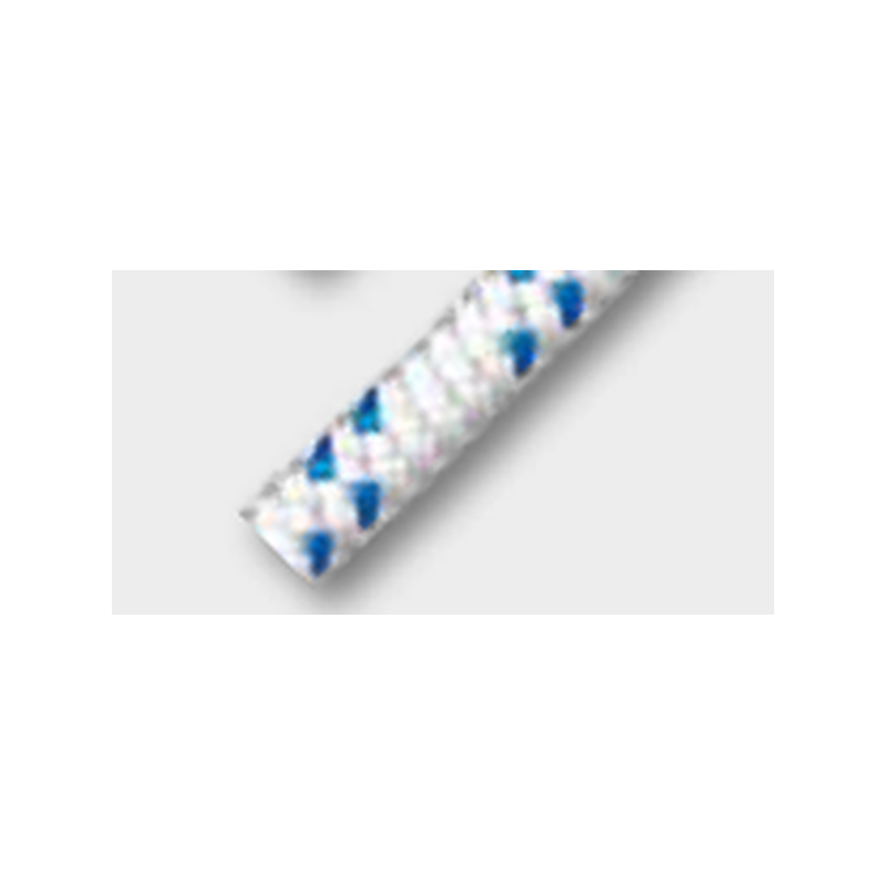 Corde polyester D.10mm blanc/bleu v/ml