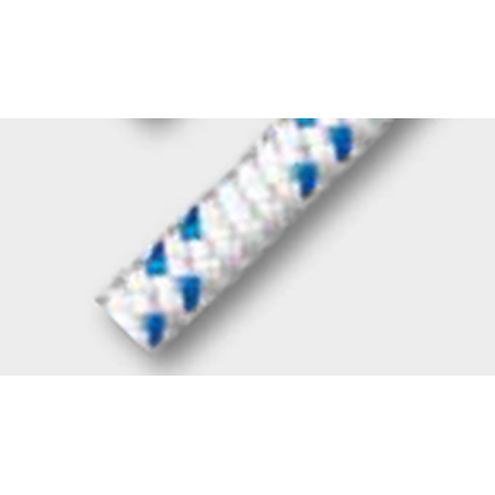 Corde polyester D.10mm blanc/bleu v/ml