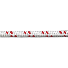 Corde polyester D.12mm blanc / rouge v/ml