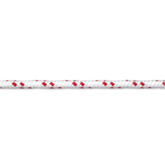 Corde polyester D.6mm blanc / rouge v/ml