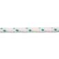 Corde polypropylène nautique tressée D.8mm blanc/verte v/ml