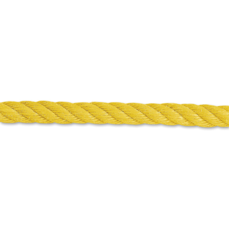 Corde polypropylène torsadée D.8mm jaune v/ml