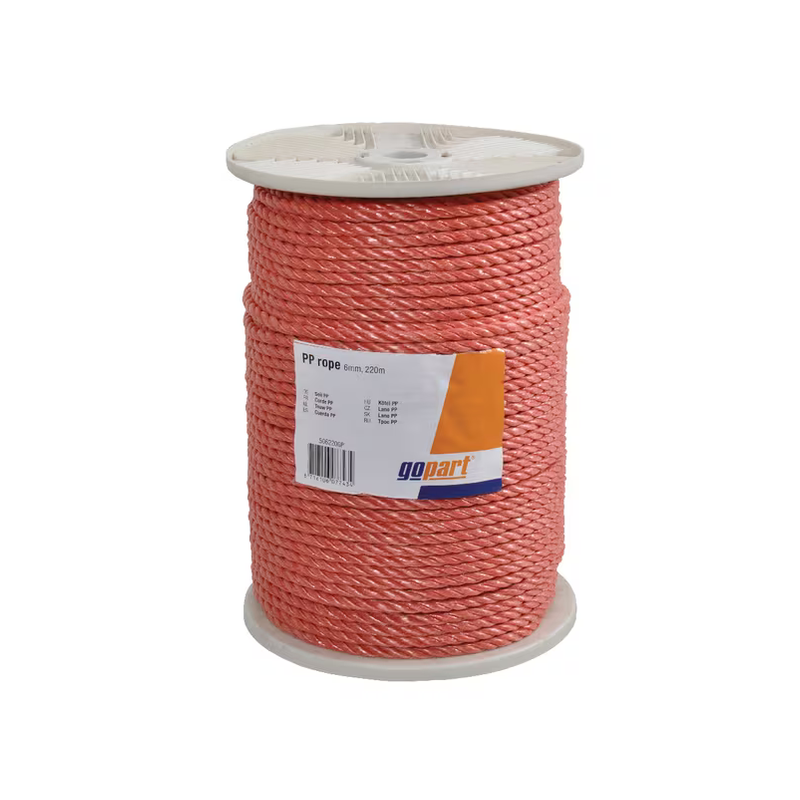 Corde polypropylène tressée D.8mm orange v/ml