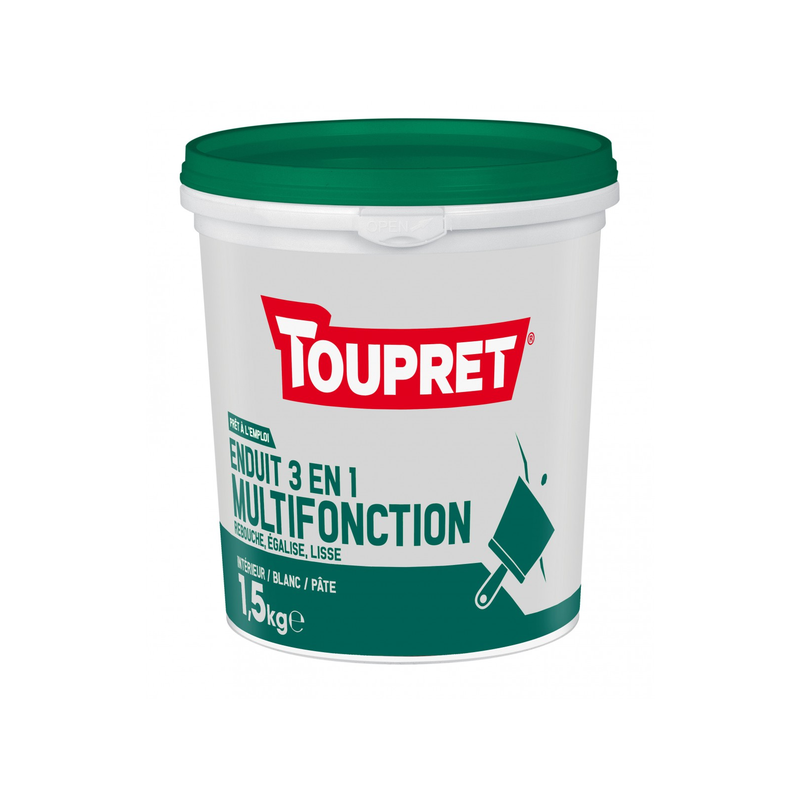 Enduit Multi-fonction 3 en 1 pâte 1.5kg Toupret