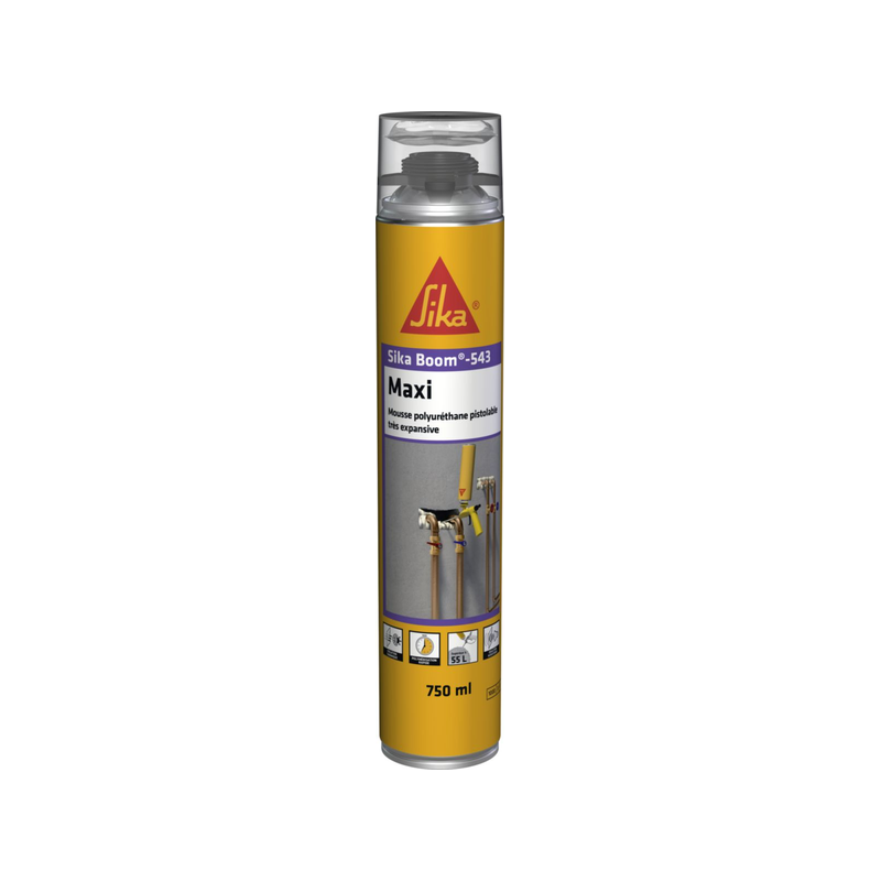 Mousse polyuréthane pistolable très expansive Sika Boom Maxi 543 750ml