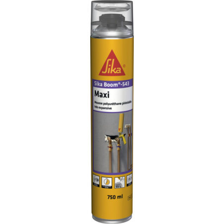 Mousse polyuréthane pistolable très expansive Sika Boom Maxi 543 750ml