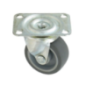 Roulette sur platine pivotante D.42mm caoutchouc 15kg