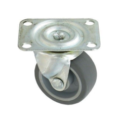 Roulette sur platine pivotante D.50mm caoutchouc