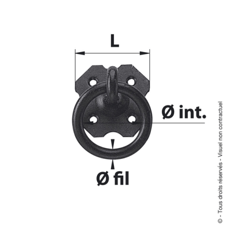 Anneau pour dalle sur platine D.10mm 50mm